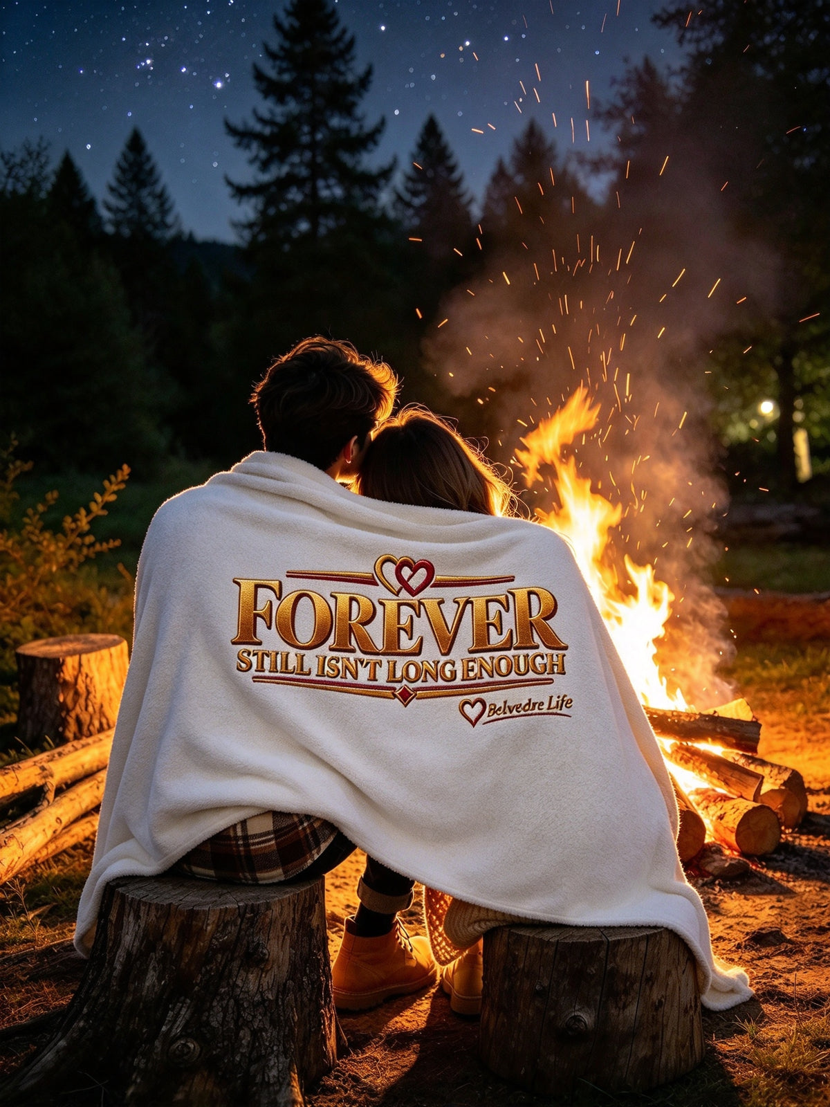 Forever Still Isn't Long Enough Velveteen Plush Blanket | Belvedere Life